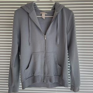 Dusty blue zip up hoodie